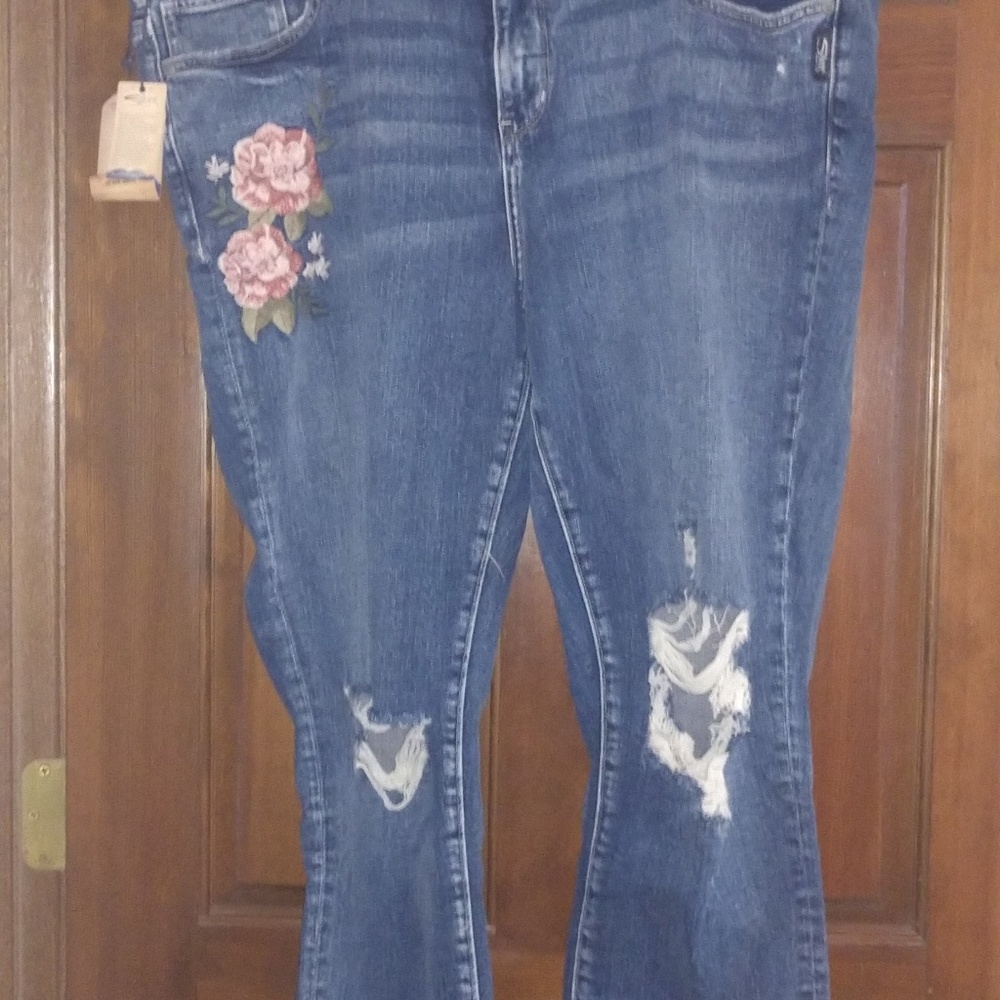 Silver Crop Jeans